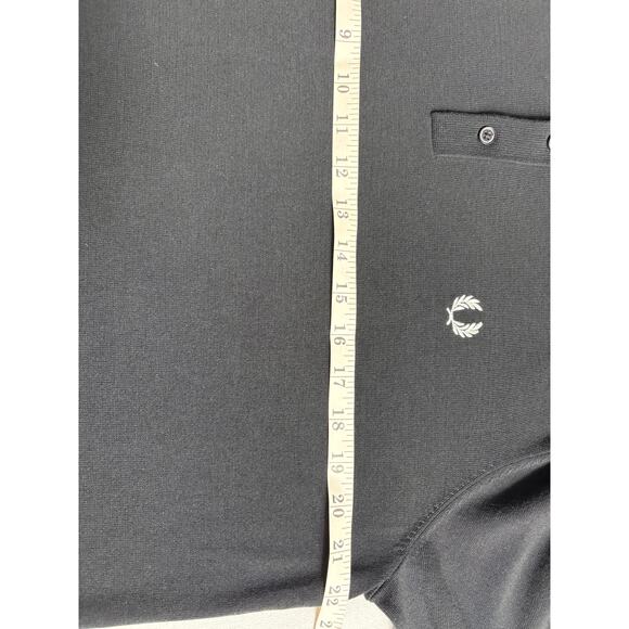 Fred Perry Knitted Shirt Size XL Black Short Sleeve Black 100% Cotton NWT - Picture 5 of 9